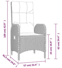 9-tlg. Garten-Essgruppe mit Kissen Grau Poly Rattan