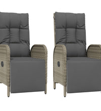 7-tlg. Garten-Essgruppe mit Kissen Grau Poly Rattan