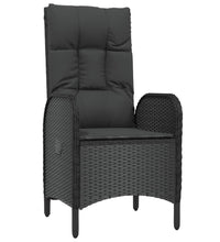 7-tlg. Garten-Essgruppe mit Kissen Schwarz Poly Rattan