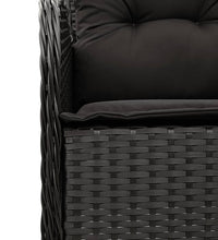 7-tlg. Garten-Essgruppe mit Kissen Schwarz Poly Rattan