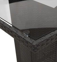 7-tlg. Garten-Essgruppe mit Kissen Schwarz Poly Rattan