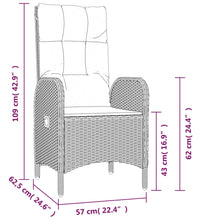 7-tlg. Garten-Essgruppe mit Kissen Schwarz Poly Rattan