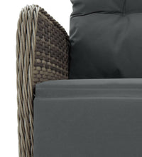 9-tlg. Garten-Essgruppe mit Kissen Grau Poly Rattan