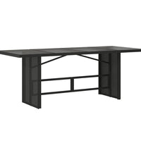 7-tlg. Garten-Essgruppe mit Kissen Schwarz Poly Rattan