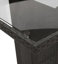 7-tlg. Garten-Essgruppe mit Kissen Schwarz Poly Rattan