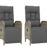 7-tlg. Garten-Essgruppe mit Kissen Grau Poly Rattan