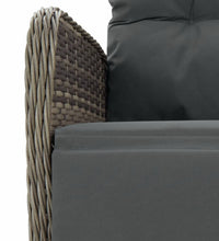 7-tlg. Garten-Essgruppe mit Kissen Grau Poly Rattan