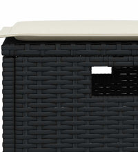 6tlg. Garten-Sofagarnitur mit Kissen L-Form Schwarz Poly Rattan