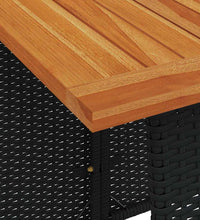 6tlg. Garten-Sofagarnitur mit Kissen L-Form Schwarz Poly Rattan
