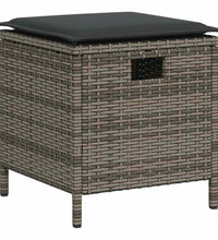 6-tlg. Garten-Sofagarnitur mit Kissen L-Form Grau Poly Rattan