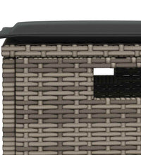 6-tlg. Garten-Sofagarnitur mit Kissen L-Form Grau Poly Rattan