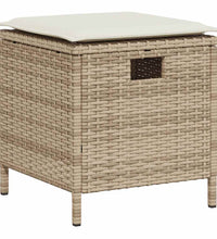 6-tlg. Garten-Sofagarnitur mit Kissen L-Form Beige Poly Rattan