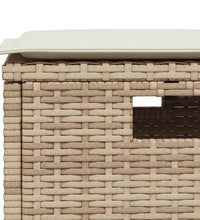 6-tlg. Garten-Sofagarnitur mit Kissen L-Form Beige Poly Rattan