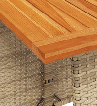 6-tlg. Garten-Sofagarnitur mit Kissen L-Form Beige Poly Rattan