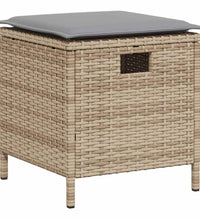 6-tlg. Garten-Sofagarnitur mit Kissen L-Form Beige Poly Rattan