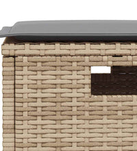 6-tlg. Garten-Sofagarnitur mit Kissen L-Form Beige Poly Rattan