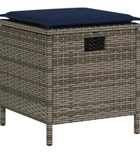 6-tlg. Garten-Sofagarnitur mit Kissen L-Form Grau Poly Rattan