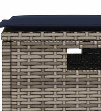 6-tlg. Garten-Sofagarnitur mit Kissen L-Form Grau Poly Rattan