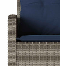 6-tlg. Garten-Sofagarnitur mit Kissen L-Form Grau Poly Rattan