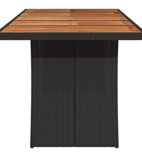 Gartentisch mit Holzplatte Schwarz 240x90x75 cm Poly Rattan