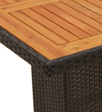 Gartentisch mit Holzplatte Schwarz 240x90x75 cm Poly Rattan