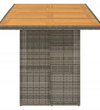 Gartentisch mit Akazienholz-Platte Grau 190x80x75cm Poly Rattan