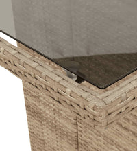 Gartentisch mit Glasplatte Beige 190x80x75 cm Poly Rattan