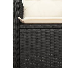 Gartensessel mit Kissen 2 Stk. Verstellbar Schwarz Poly Rattan