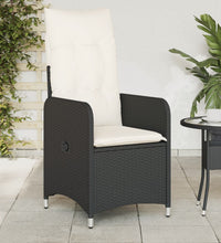 Gartensessel mit Kissen 2 Stk. Verstellbar Schwarz Poly Rattan