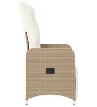 Gartensessel mit Kissen Verstellbar Beige Poly Rattan