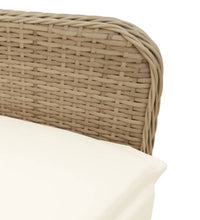 Gartensessel mit Kissen Verstellbar Beige Poly Rattan