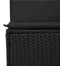 Gartensofa mit Kissen 4-Sitzer Schwarz Poly Rattan