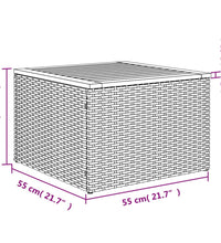 Gartentisch Schwarz 55x55x37 cm Poly Rattan und Akazienholz