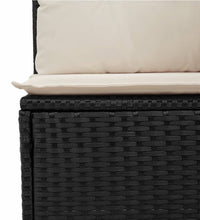 Gartensofa ohne Armlehnen mit Kissen Schwarz Poly Rattan