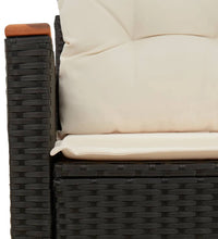 Gartensofa mit Kissen 2-Sitzer Schwarz Poly Rattan