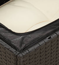 Garten-Ecksofa mit Kissen Schwarz Poly Rattan