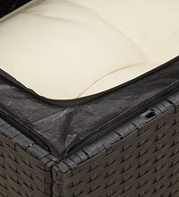 Gartensofa mit Kissen 2-Sitzer Schwarz Poly Rattan