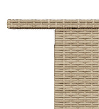 Gartentisch mit Glasplatte Beige 100x55x73 cm Poly Rattan