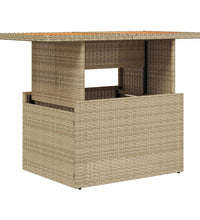 Gartentisch Beige 100x55x73 cm Poly Rattan und Akazienholz