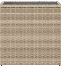 Garten-Beistelltisch Glasplatte Beige 58x27,5x55 cm Poly Rattan