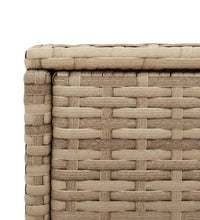 Garten-Beistelltisch Glasplatte Beige 58x27,5x55 cm Poly Rattan