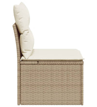 Gartensessel ohne Armlehnen mit Kissen Beige Poly Rattan