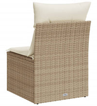 Gartensessel ohne Armlehnen mit Kissen Beige Poly Rattan