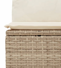 Gartensessel ohne Armlehnen mit Kissen Beige Poly Rattan