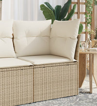 Garten-Ecksofa mit Kissen Beige Poly Rattan