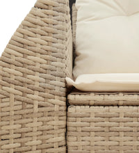 Gartensofa mit Kissen 2-Sitzer Beige Poly Rattan