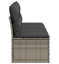 Gartensofa mit Kissen 4-Sitzer Grau Poly Rattan