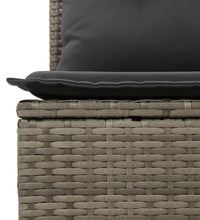 Gartensofa mit Kissen 4-Sitzer Grau Poly Rattan