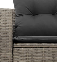 Gartensofa 2-Sitzer mit Kissen Grau Poly Rattan