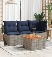 Gartentisch Grau 55x55x37 cm Poly Rattan und Akazienholz